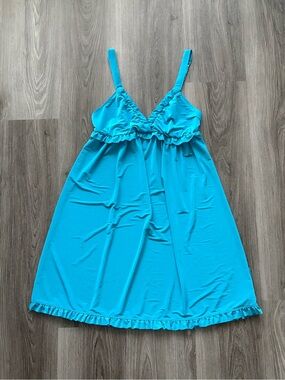La SENZA Turquoise Ruffle Detail Slip